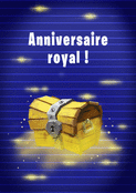 Coffre au tr&eacute;sor pour un anniversaire royal